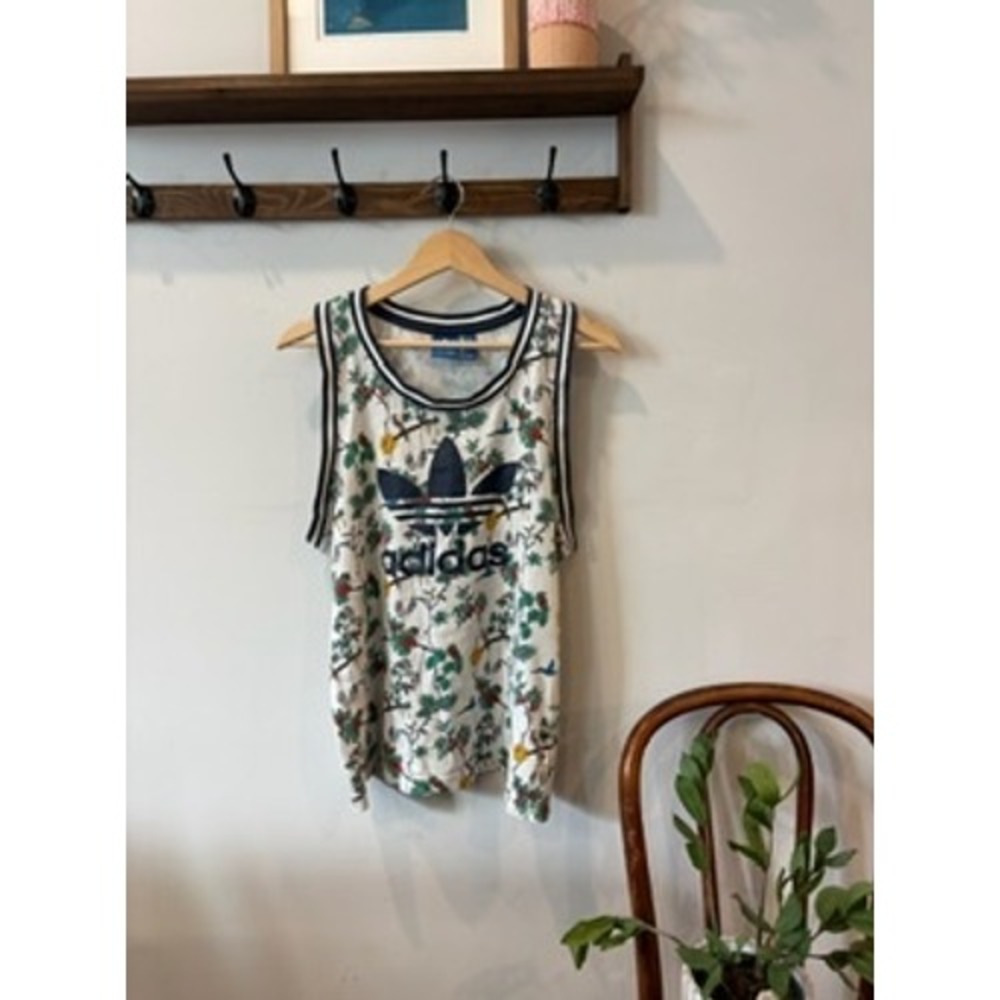 Adidas Originals Floral Bird Mesh Tank Top